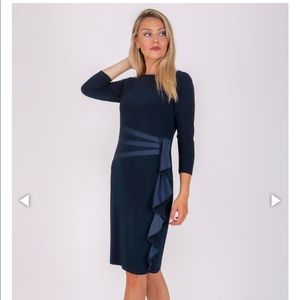 Joseph Ribkoff Satin Ruffle Pencil dress